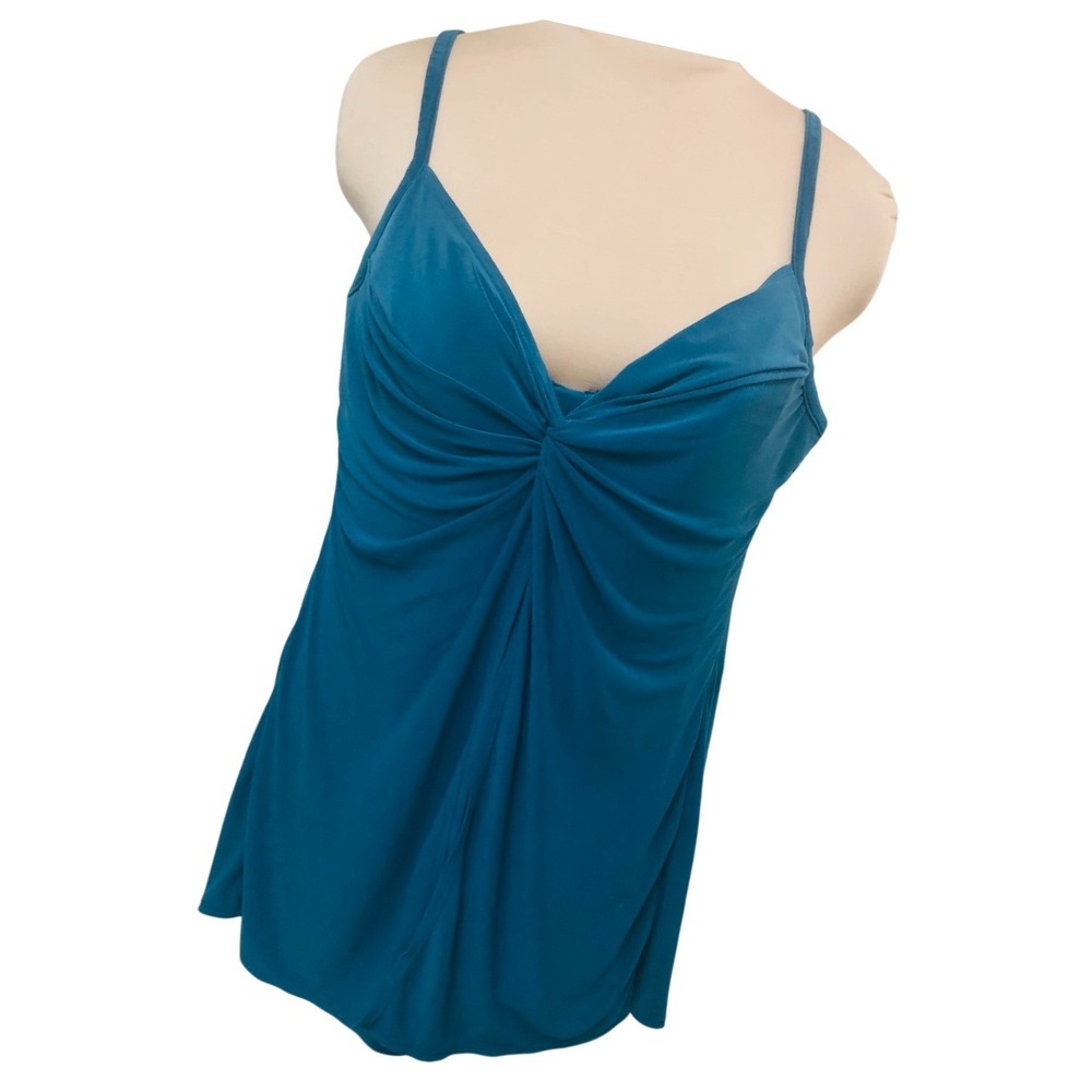 Miraclesuit‎ Tankini Top Ruched Beach Swim Summer Feminine Teal Womens 16 Casual